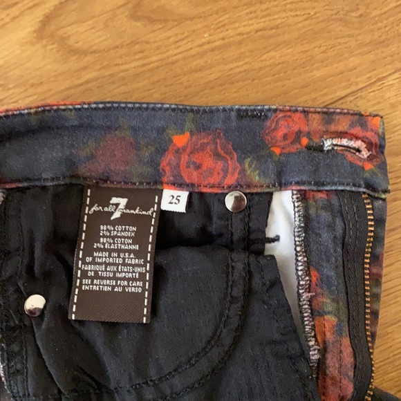 7 For All Mankind jeans, rose print - Picture 4 of 9